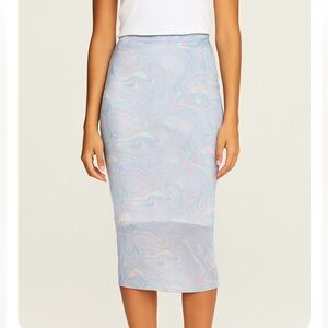 Marble Mesh Bodycon Maxi Skirt Size Medium